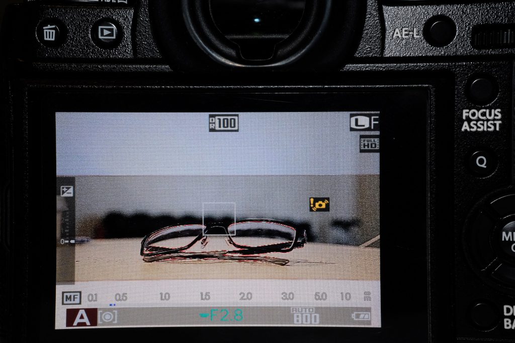Focus peak highlight on the Fujifilm X-T1